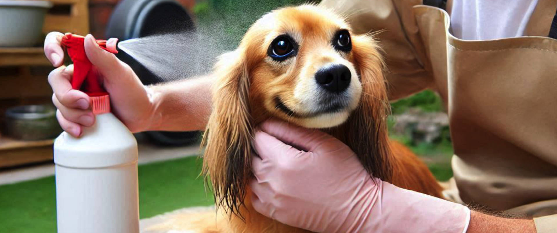 Chien traité avec un produit anti-puces